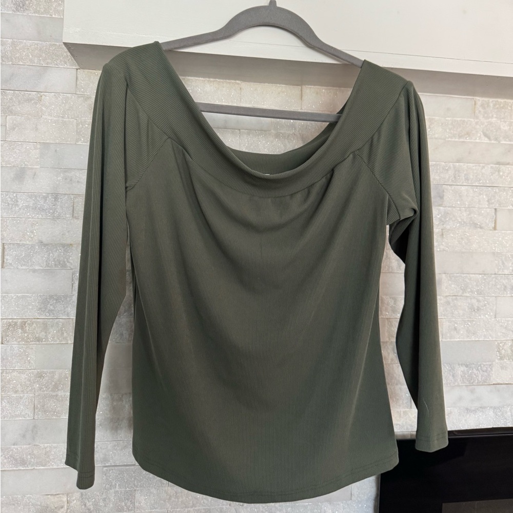 Elegant Olive Green Women's Top